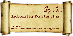 Szoboszlay Konstantina névjegykártya